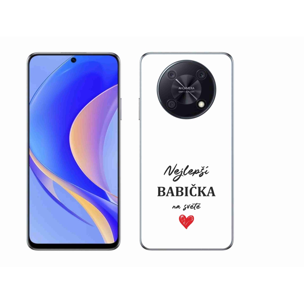 Gélový kryt mmCase na Huawei Nova Y90 - najlepšia babička 1 biele pozadie