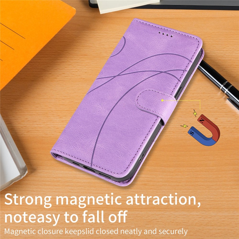 Curved knižkové puzdro na Realme 14 5G/14T 5G - fialové