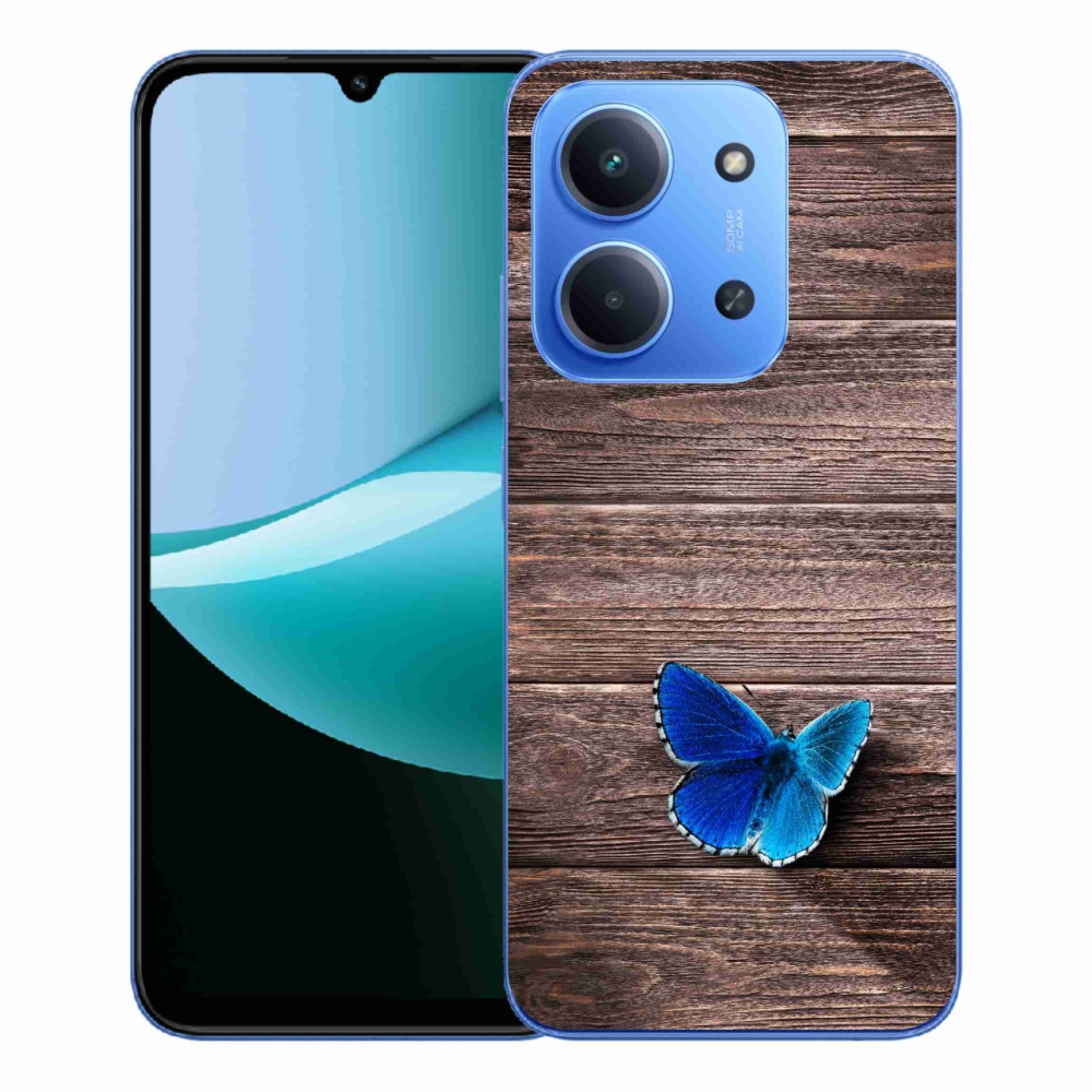 Gélový kryt mmCase na Xiaomi Redmi 15C 4G/5G (173mm) - modrý motýľ 1