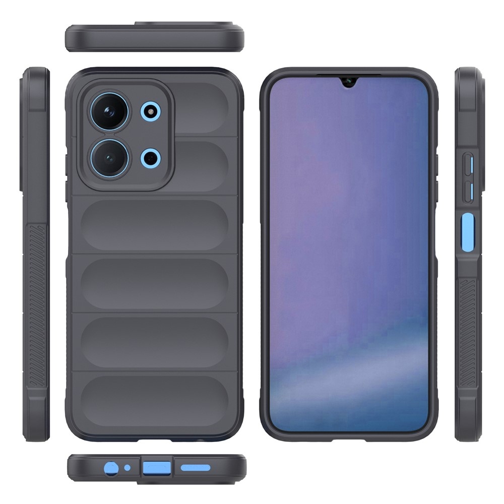 Rugg odolný gélový obal na Xiaomi Redmi 15C 4G (171mm)/Poco C85 4G (171mm) - tmavosivý