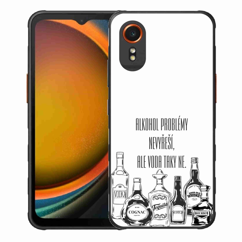 Gélový kryt mmCase na Samsung Galaxy Xcover 7 - vtipný text biele pozadie