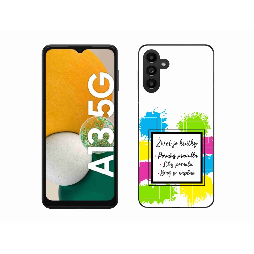 Gélový kryt mmCase na Samsung Galaxy A13 5G - citát 5 biele pozadie