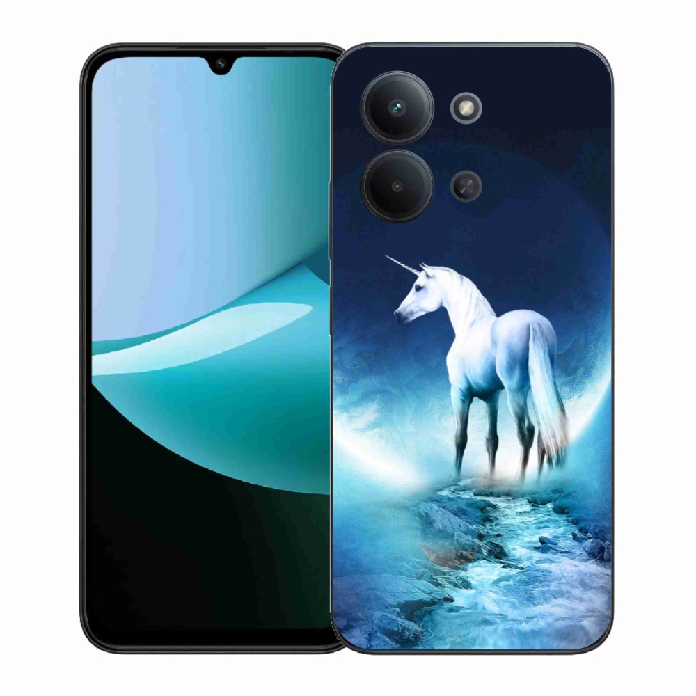 Gélový kryt mmCase na Xiaomi Redmi 15C 4G (171mm)/Poco C85 4G (171mm) - biely jednorožec