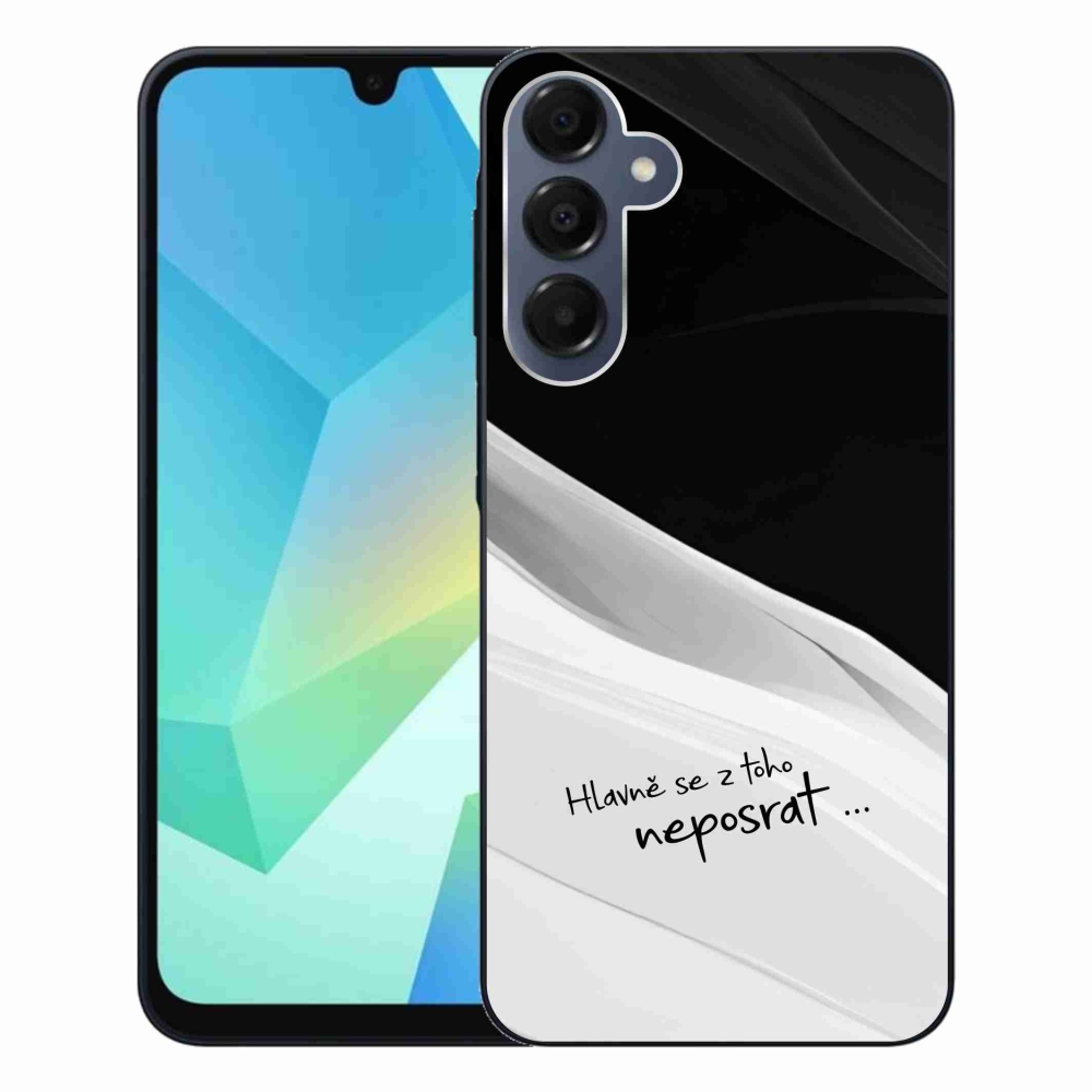 Gélový kryt mmCase na Samsung Galaxy A16 4G/5G - vtipný text 13 bieločierne pozadie