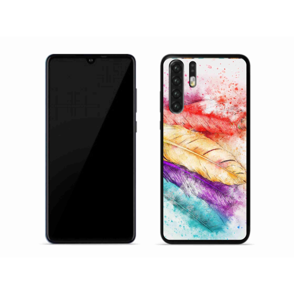 Gélový kryt mmCase na mobil Huawei P30 Pro - farebné perie