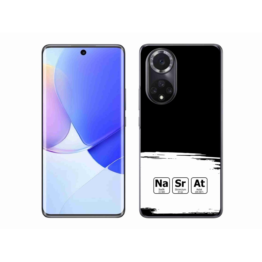 Gélový kryt mmCase na Honor 50 - chemické prvky bieločierne pozadie