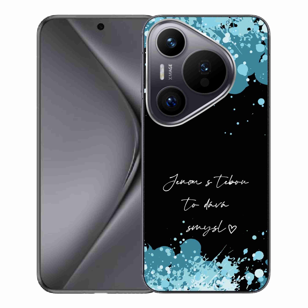 Gélový kryt mmCase na Huawei Pura 70 Pro - zamilovaný text čierne pozadie
