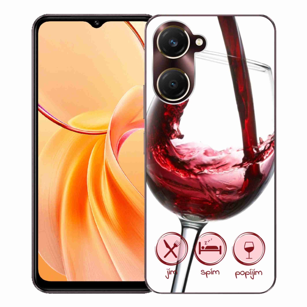 Gélový kryt mmCase na Vivo Y28s 5G - pohár vína červené