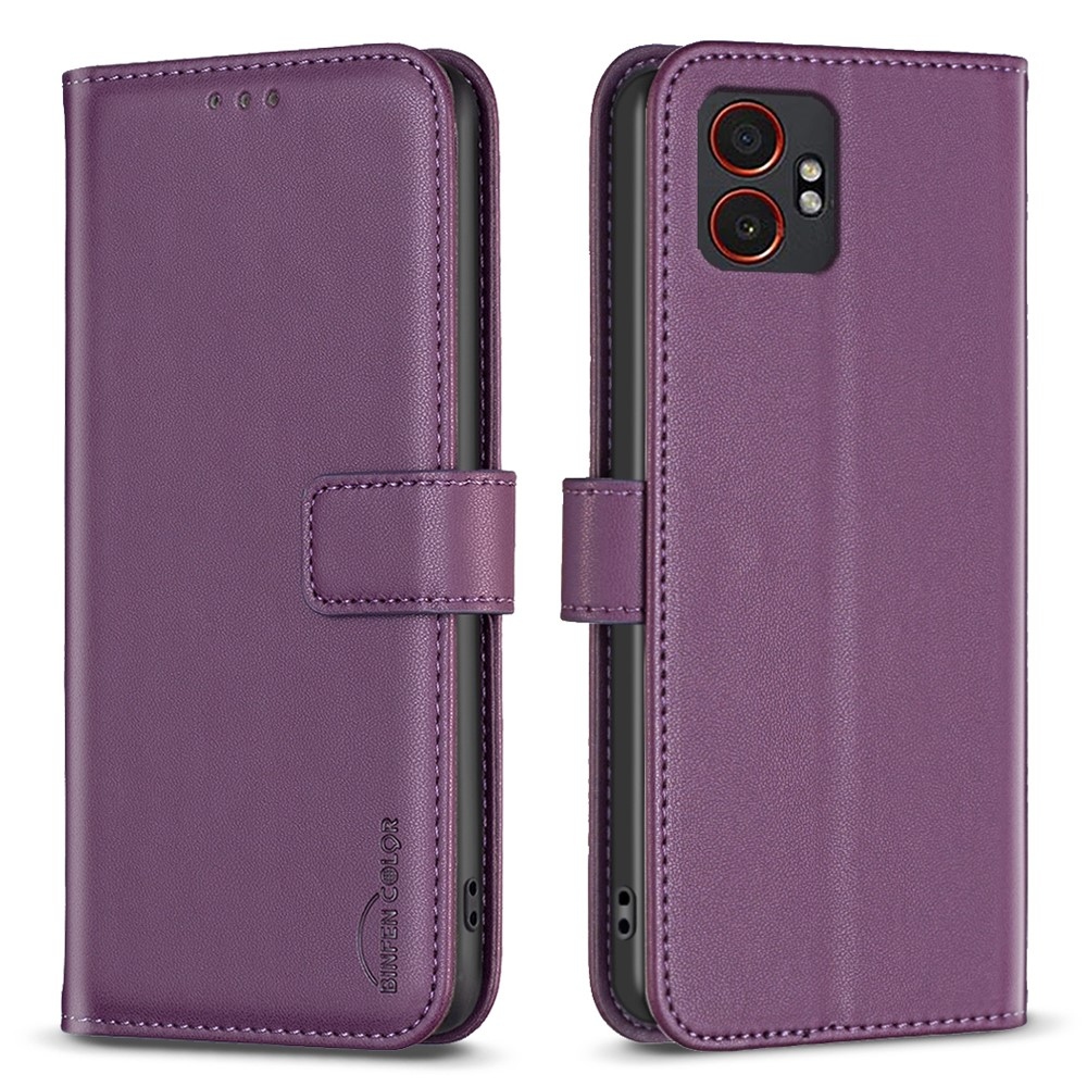 BNF knižkové púzdro na Samsung Galaxy Xcover 7 Pro - tmavofialové