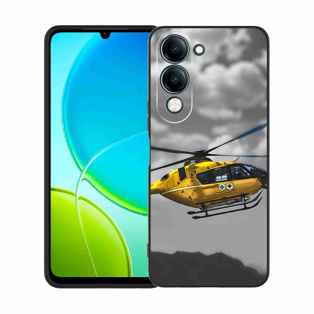 Gélový kryt mmCase na Vivo Y29s 5G - žltá helikoptéra