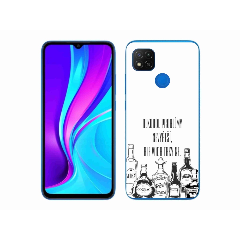 Gélový kryt mmCase na Xiaomi Redmi 9C - vtipný text biele pozadie