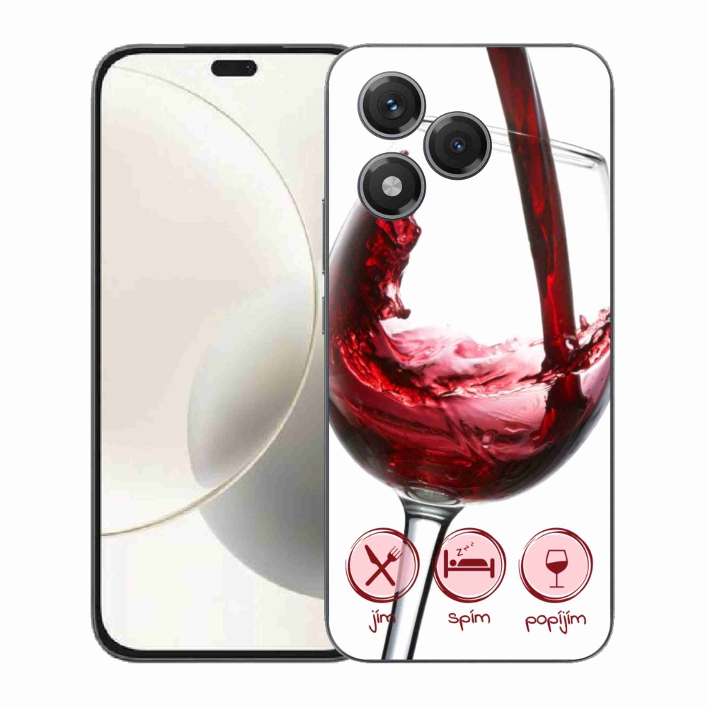 Gélový kryt mmCase na Honor 400 Lite - pohár vína červené