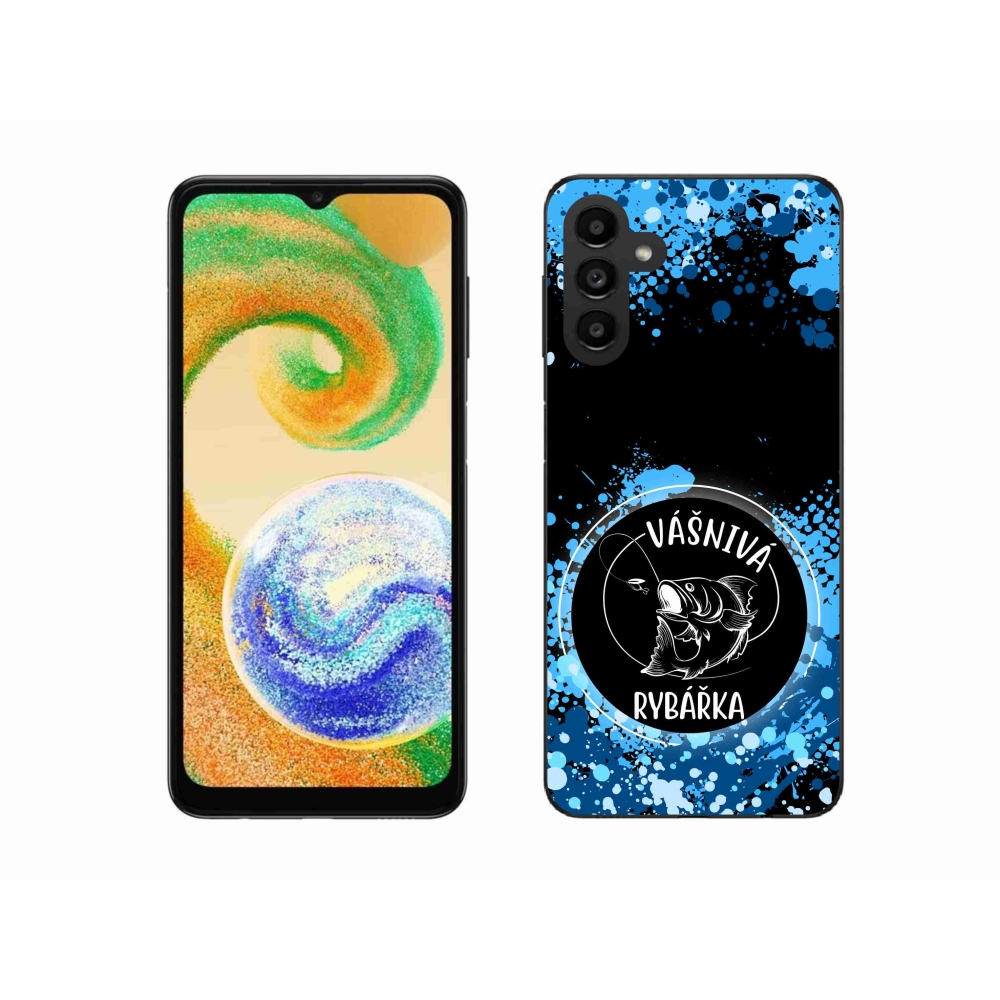 Gélový kryt mmCase na Samsung Galaxy A04s (164.7x76.7x9.1mm) - vášnivá rybárka čierne pozadie