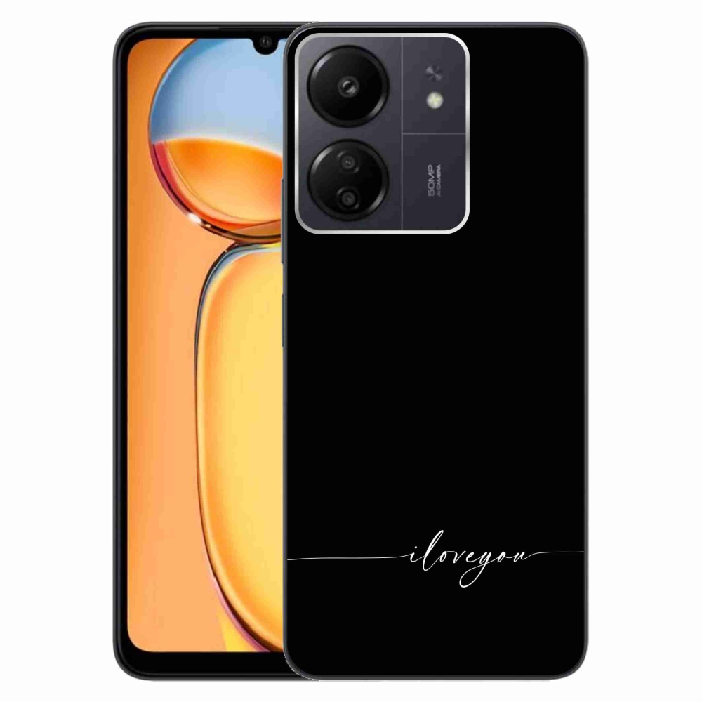 Gélový kryt mmCase na Xiaomi Poco C65/Redmi 13C - I love you čierne pozadie
