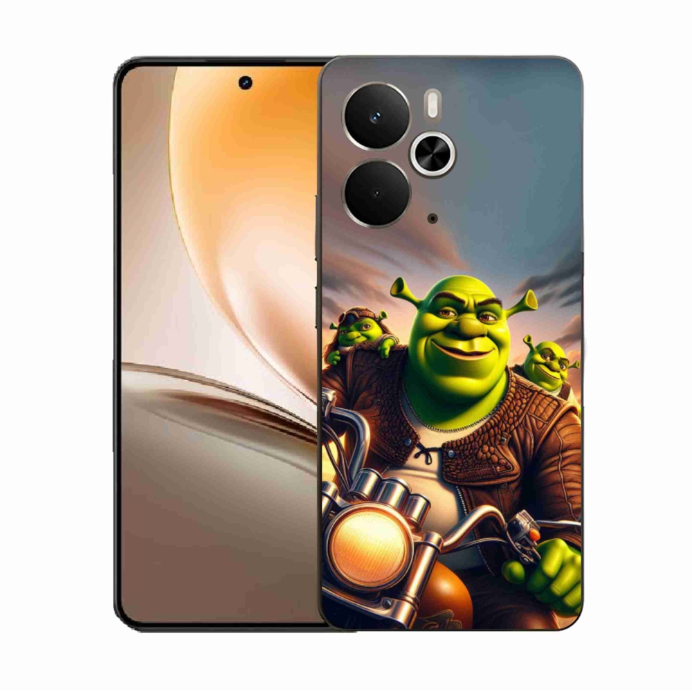 Gélový kryt mmCase na Realme 14 5G - shrek na motorke