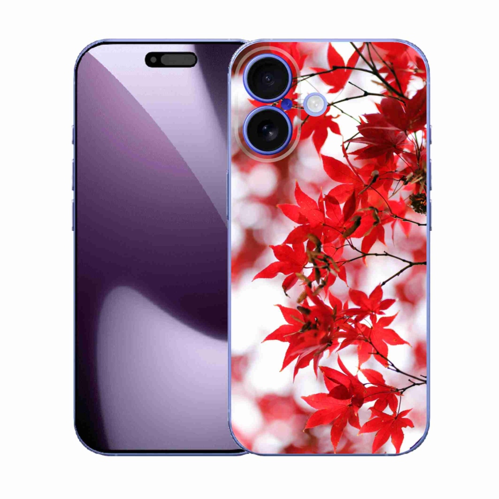 Gélový kryt mmCase na iPhone 17 - červené listy