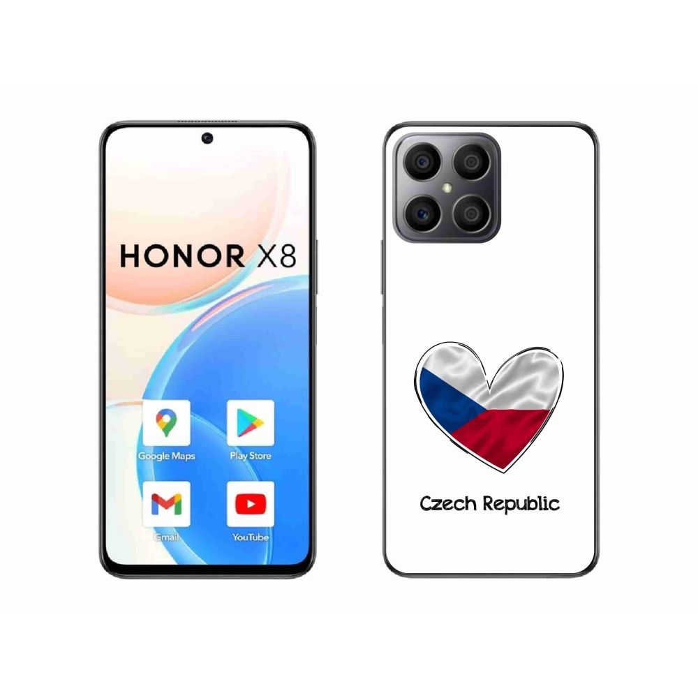 Gélový kryt mmCase na Honor X8 4G - vlajka srdca biele pozadie