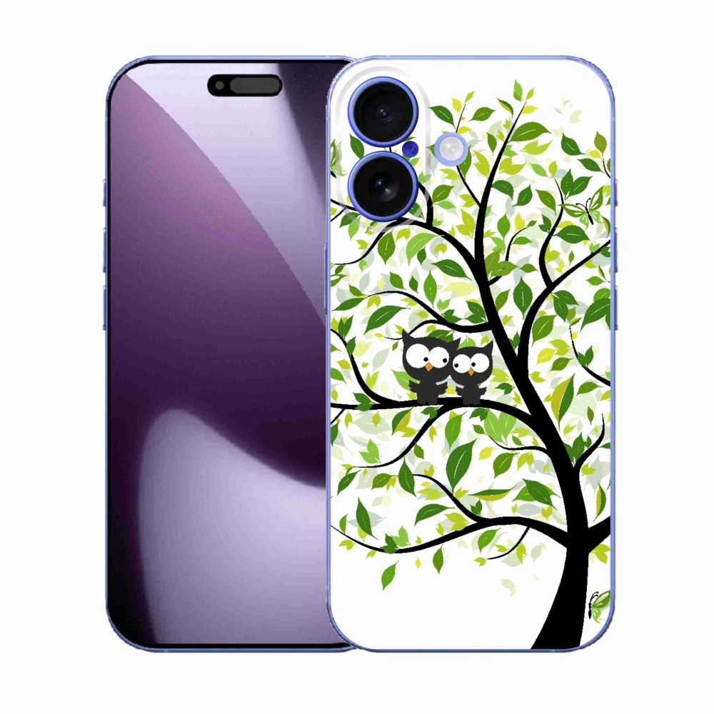 Gélový kryt mmCase na iPhone 17 - malej sovy na strome