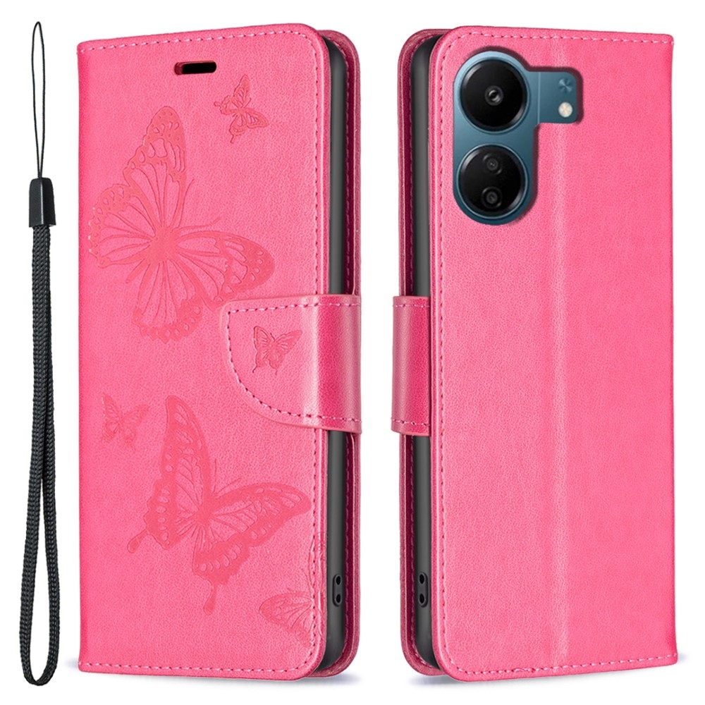 Butterfly knižkové púzdro na Xiaomi Poco C65/Redmi 13C 4G/5G - rose