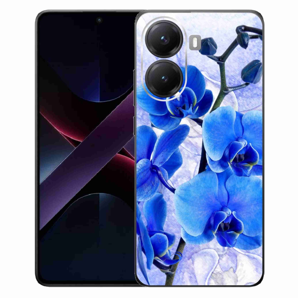 Gélový kryt mmCase na Xiaomi Poco X7 Pro 5G - modré kvety