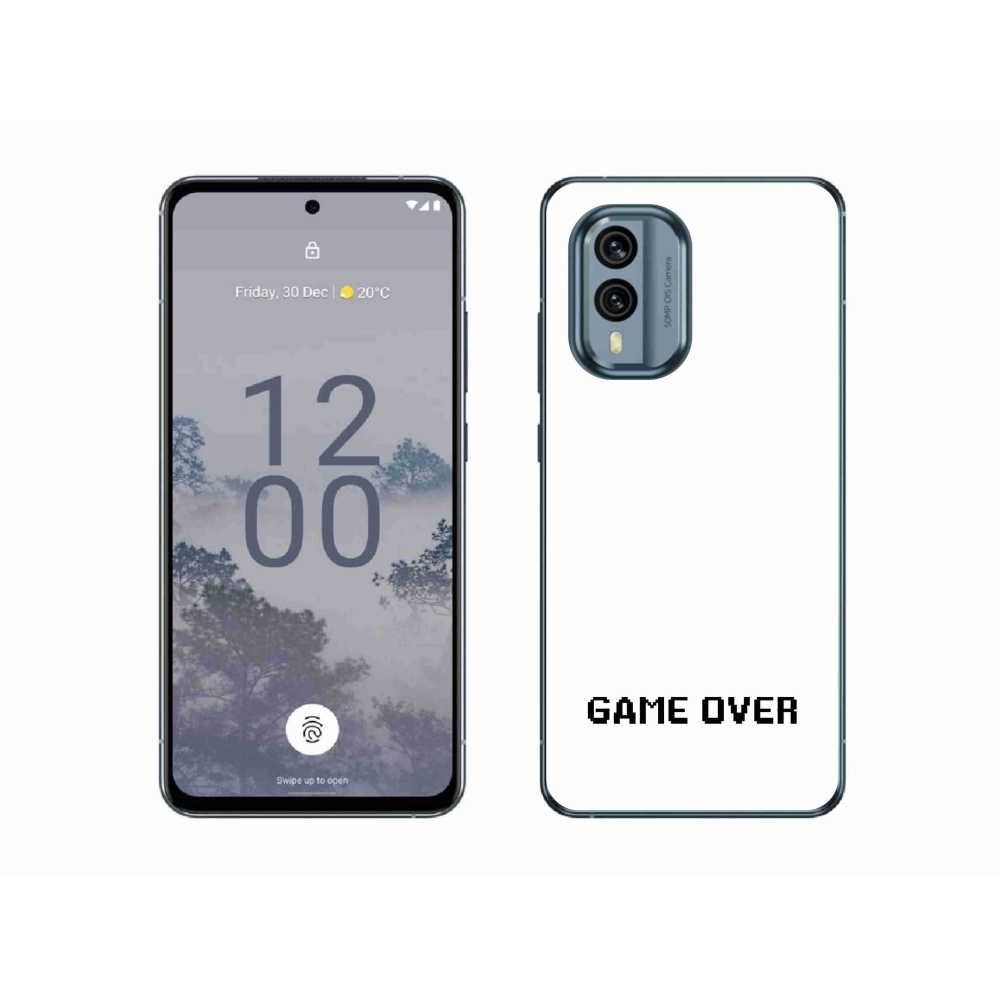 Gélový kryt mmCase na Nokia X30 5G - game over biele pozadie