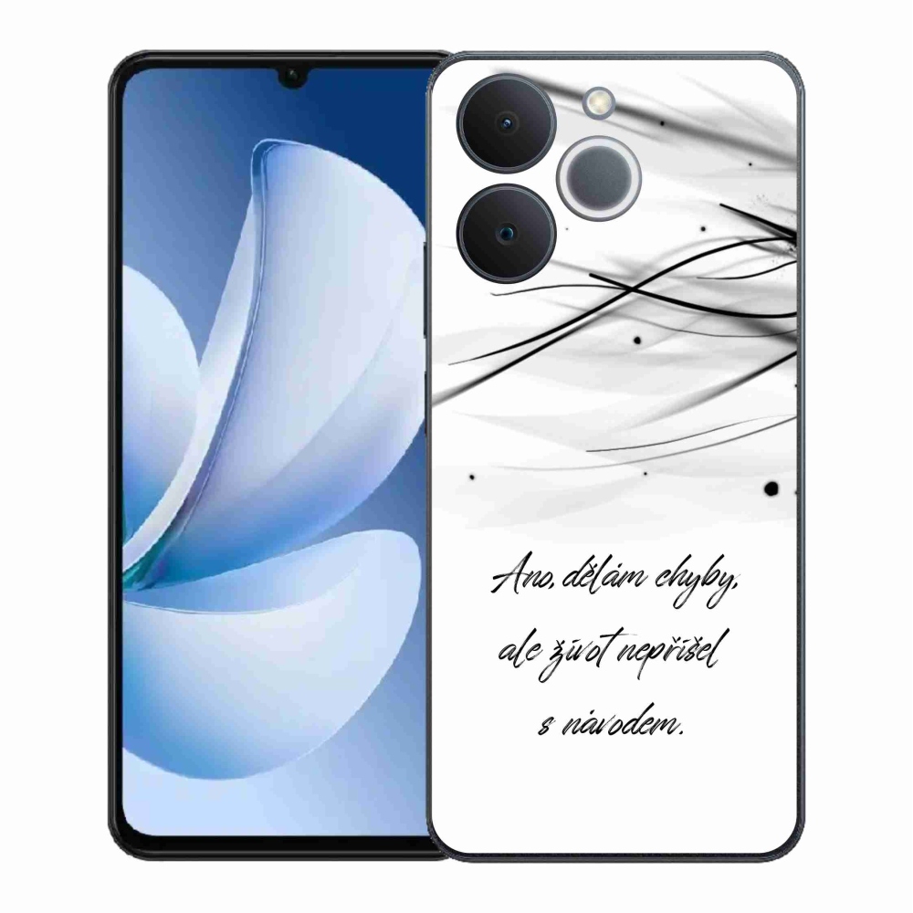 Gélový kryt mmCase na Realme Note 70T - citát biele pozadie