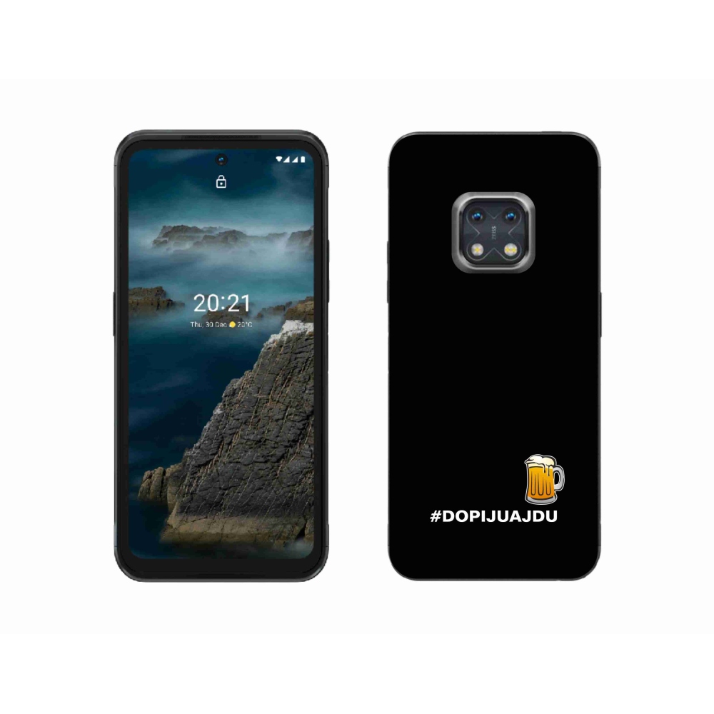 Gélový kryt mmCase na Nokia XR20 - pivný motív 1 čierne pozadie