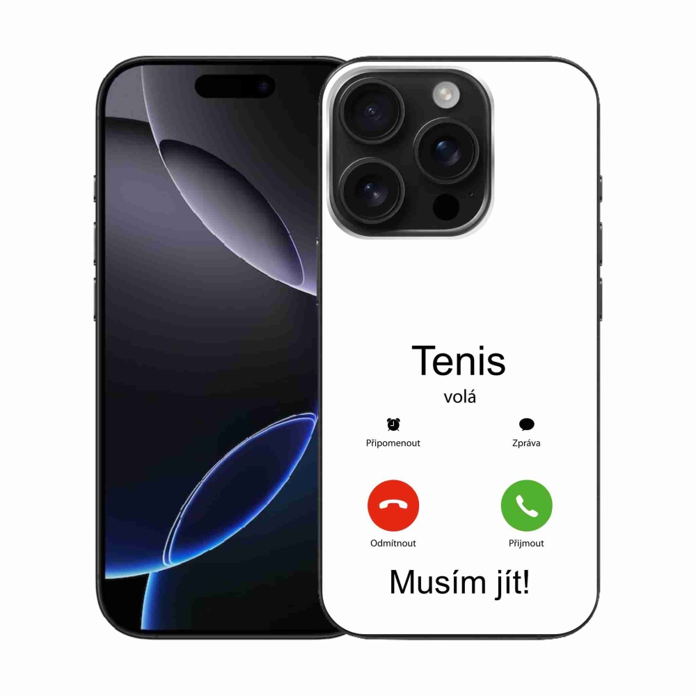 Gélový kryt mmCase na iPhone 16 Pro - tenis volá biele pozadie