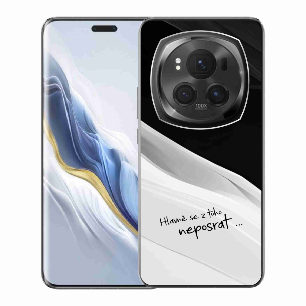 Gélový kryt mmCase na Honor Magic 6 Pro 5G - vtipný text 13 bieločierne pozadie