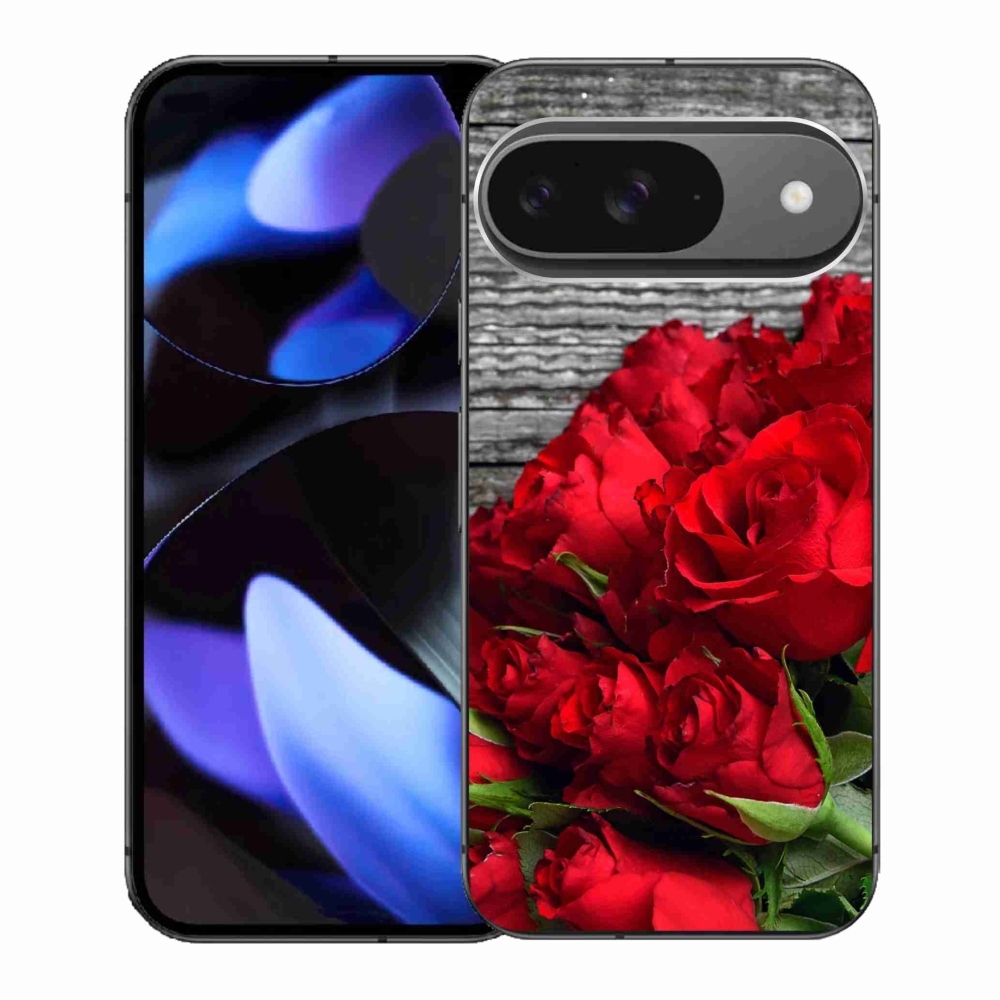 Gélový kryt mmCase na Google Pixel 9/9 Pro - červené ruže