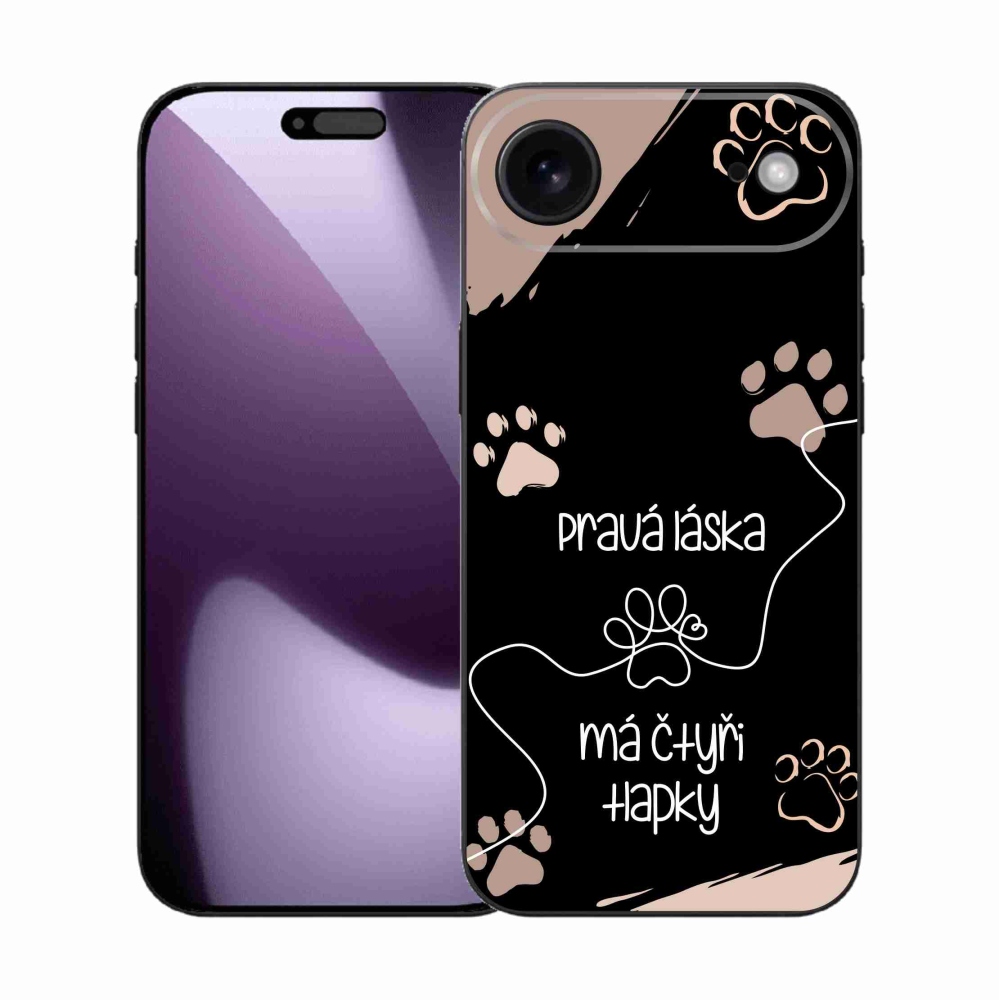 Gélový kryt mmCase na iPhone 17 Air - psí motív 1 čierne pozadie