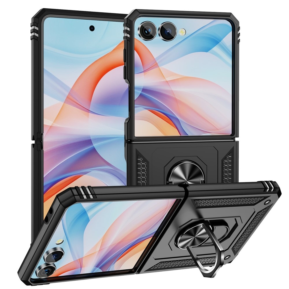 Ring odolný kryt na Samsung Galaxy Z Flip7 5G - čierny