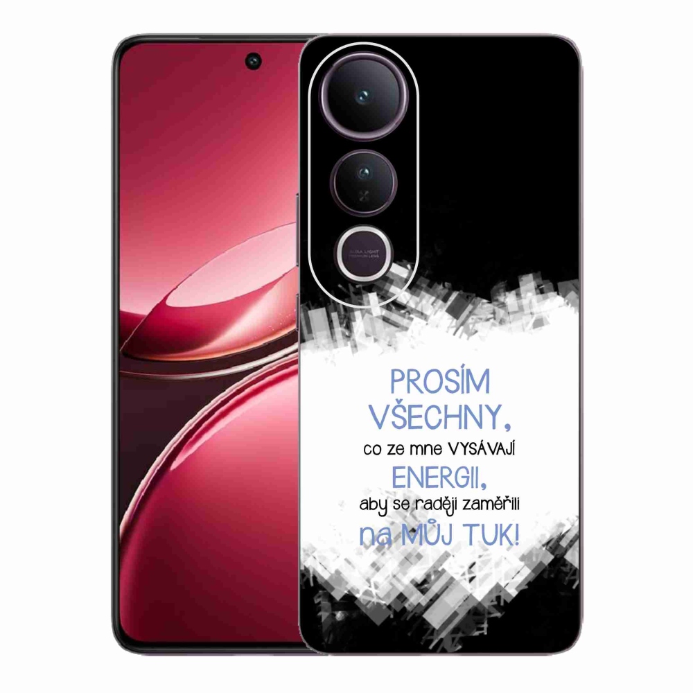Gélový kryt mmCase na Vivo V50 Lite 4G/5G - vtipný text 1 modrý
