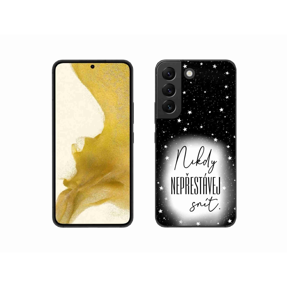 Gélový kryt mmCase na Samsung Galaxy S22 5G - citát 1 bieločierne pozadie