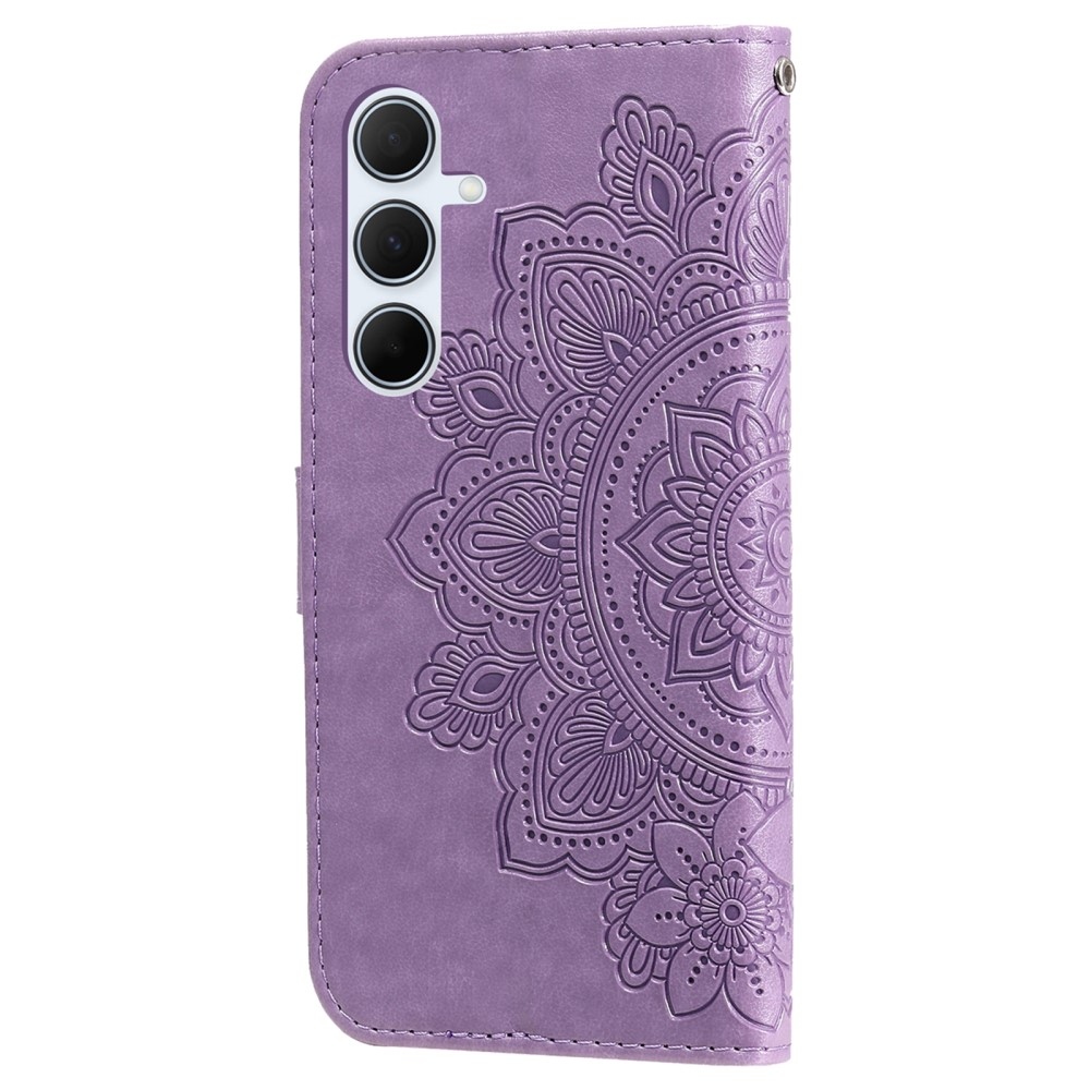 Mandala knižkové púzdro na Samsung Galaxy A36 5G/A56 5G - fialové