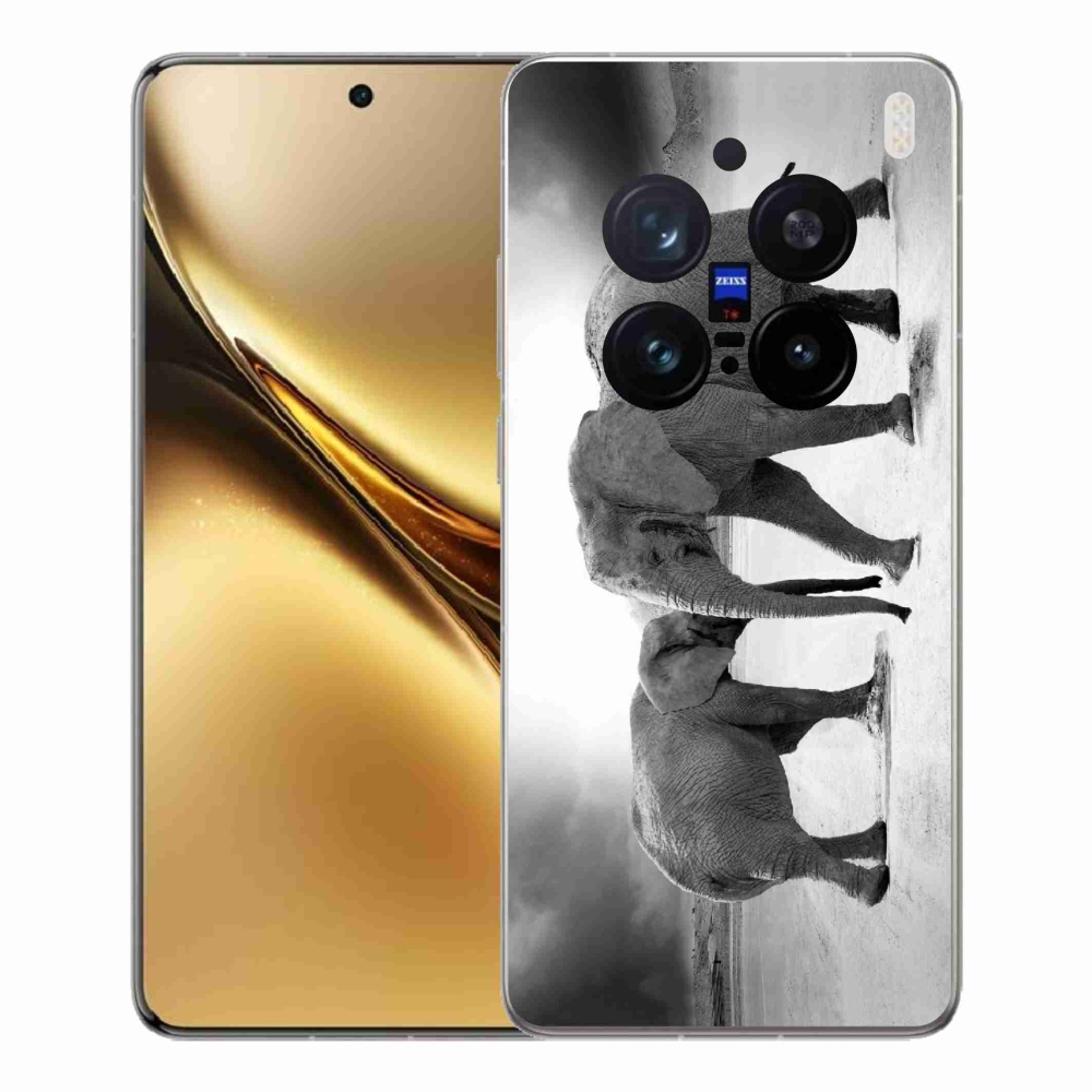 Gélový kryt mmCase na Vivo X200 Pro 5G - čiernobieli slony