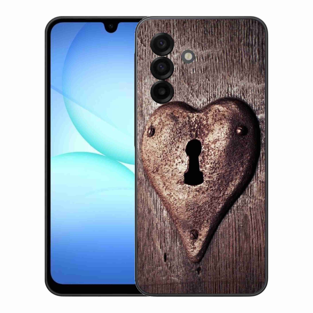 Gélový kryt mmCase na Samsung Galaxy A17 5G - zámok v tvare srdca