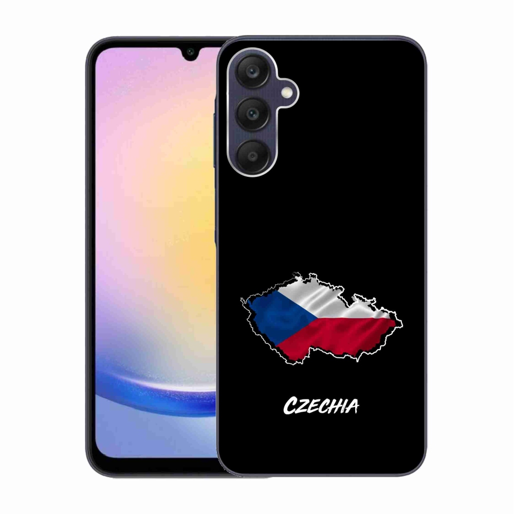 Gélový kryt mmCase na Samsung Galaxy A25 5G - Czechia čierne pozadie