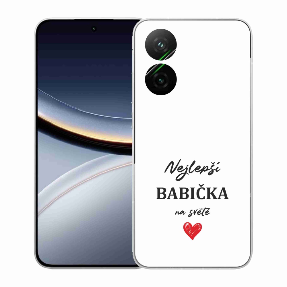 Gélový kryt mmCase na Xiaomi Poco F7 5G - najlepšia babička 1 biele pozadie