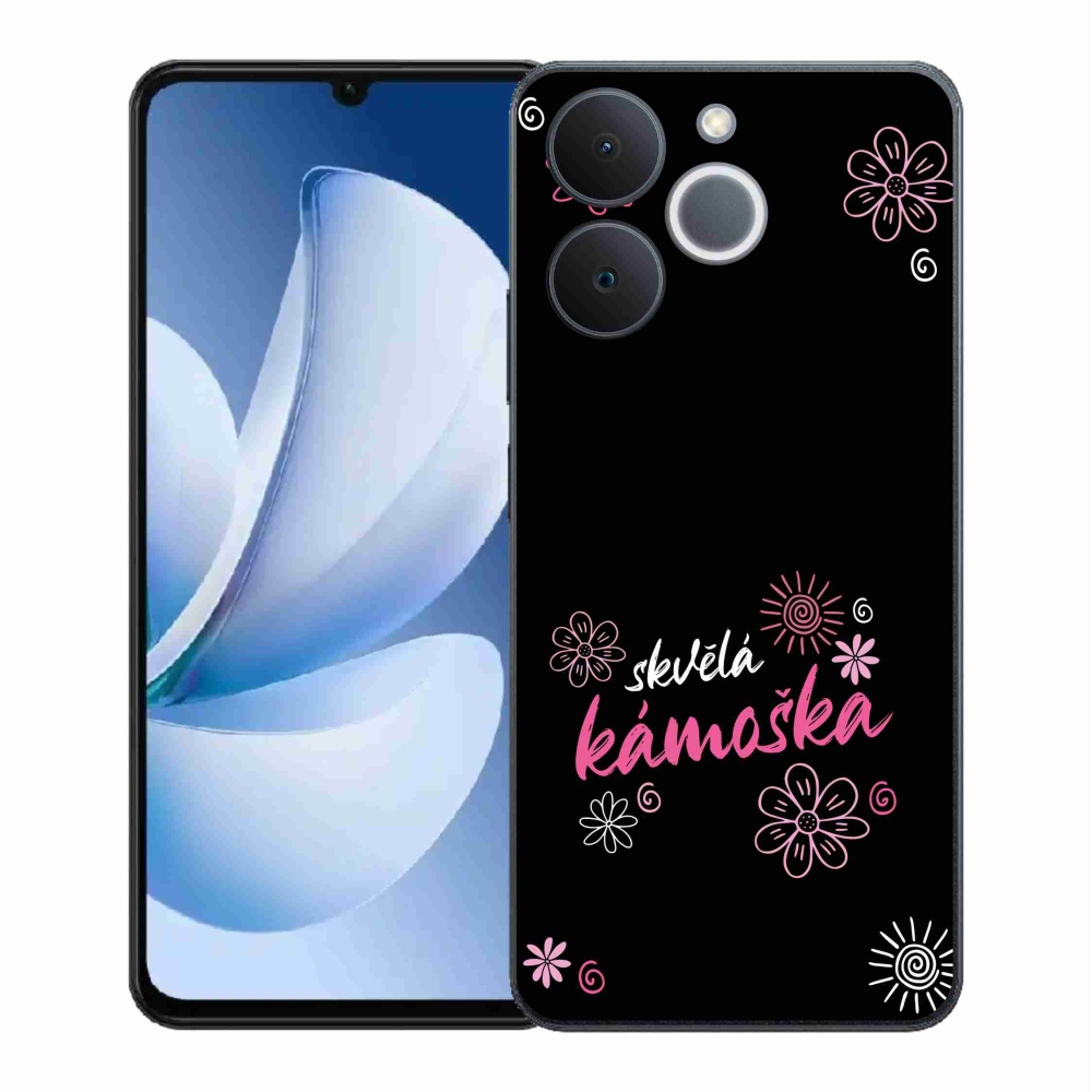 Gélový kryt mmCase na Realme Note 70T - skvelá kamoška čierne pozadie