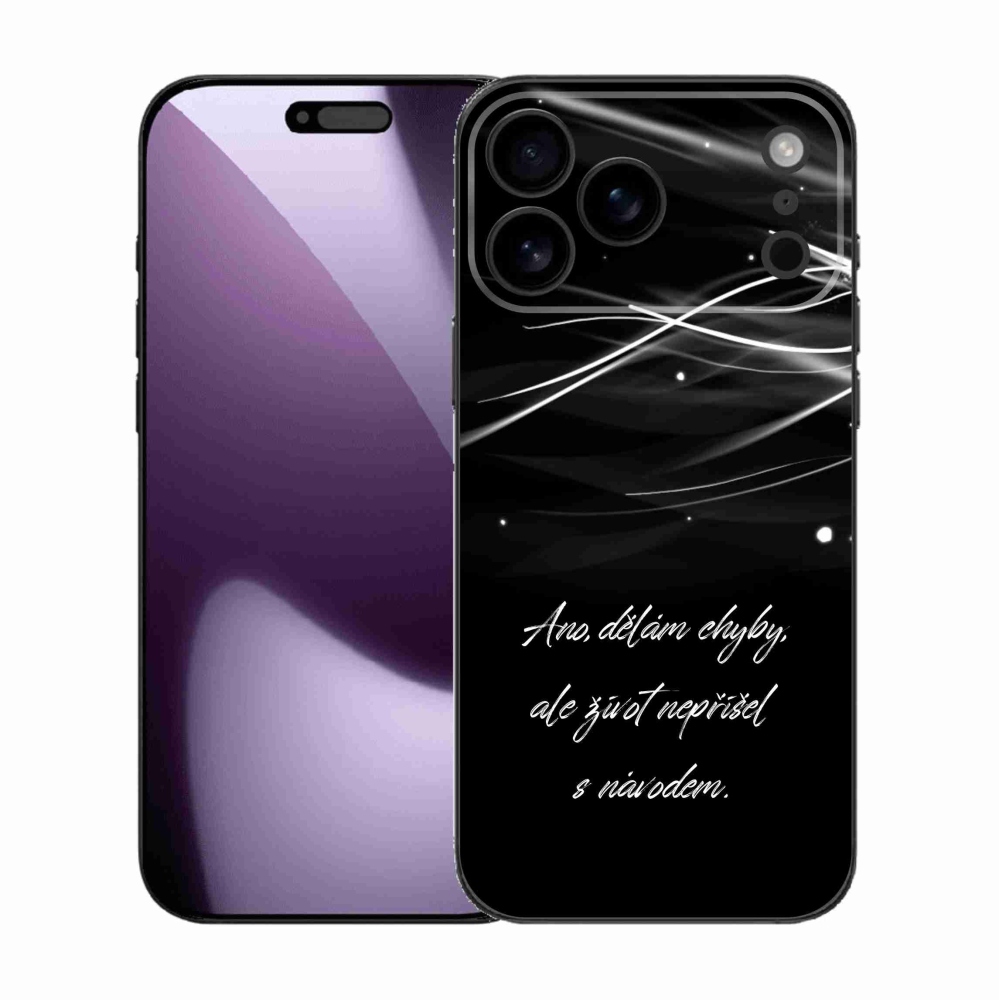 Gélový kryt mmCase na iPhone 17 Pro Max - citát čierne pozadie