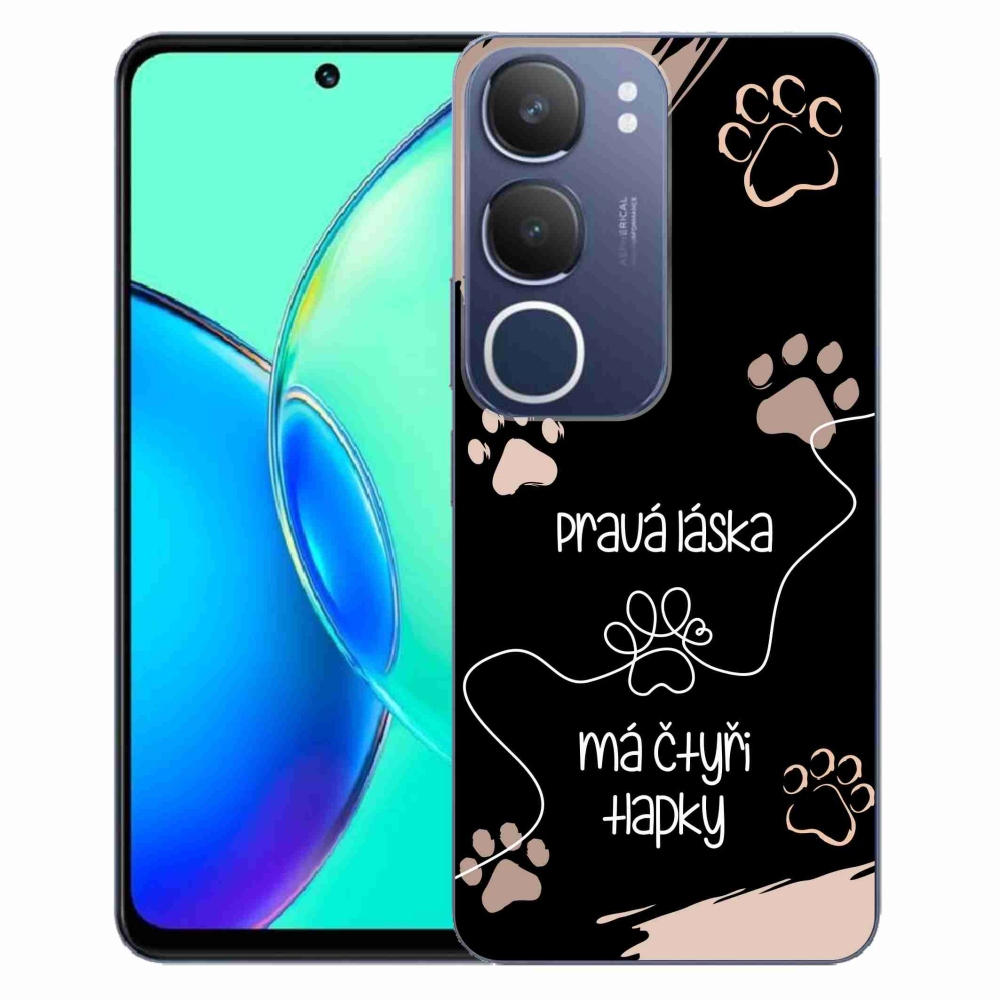 Gélový kryt mmCase na Vivo Y19s - psí motív 1 čierne pozadie