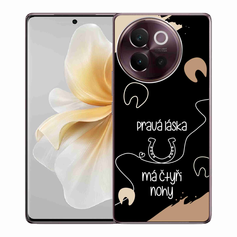 Gélový kryt mmCase na Vivo V40 Lite 5G - konský motív čierne pozadie