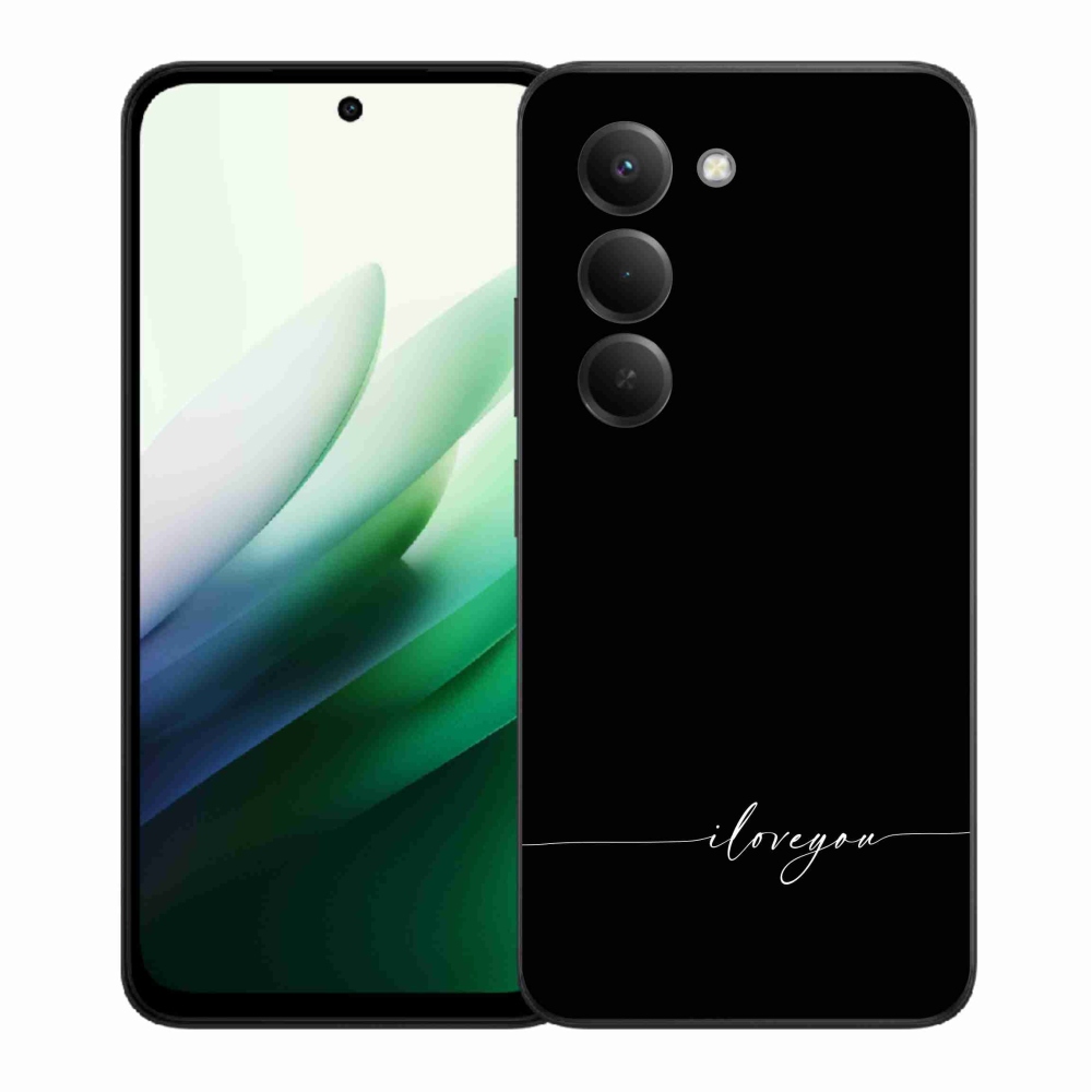 Gélový kryt mmCase na Xiaomi Redmi 15 5G - I love you čierne pozadie
