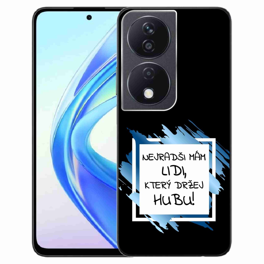 Gélový kryt mmCase na Honor X7b/Honor 90 Smart - vtipný text 7 bieločierne pozadie