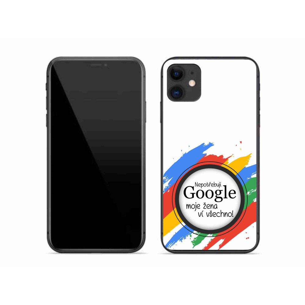 Gélový kryt mmCase na iPhone 11 - žena vie všetko biele pozadie