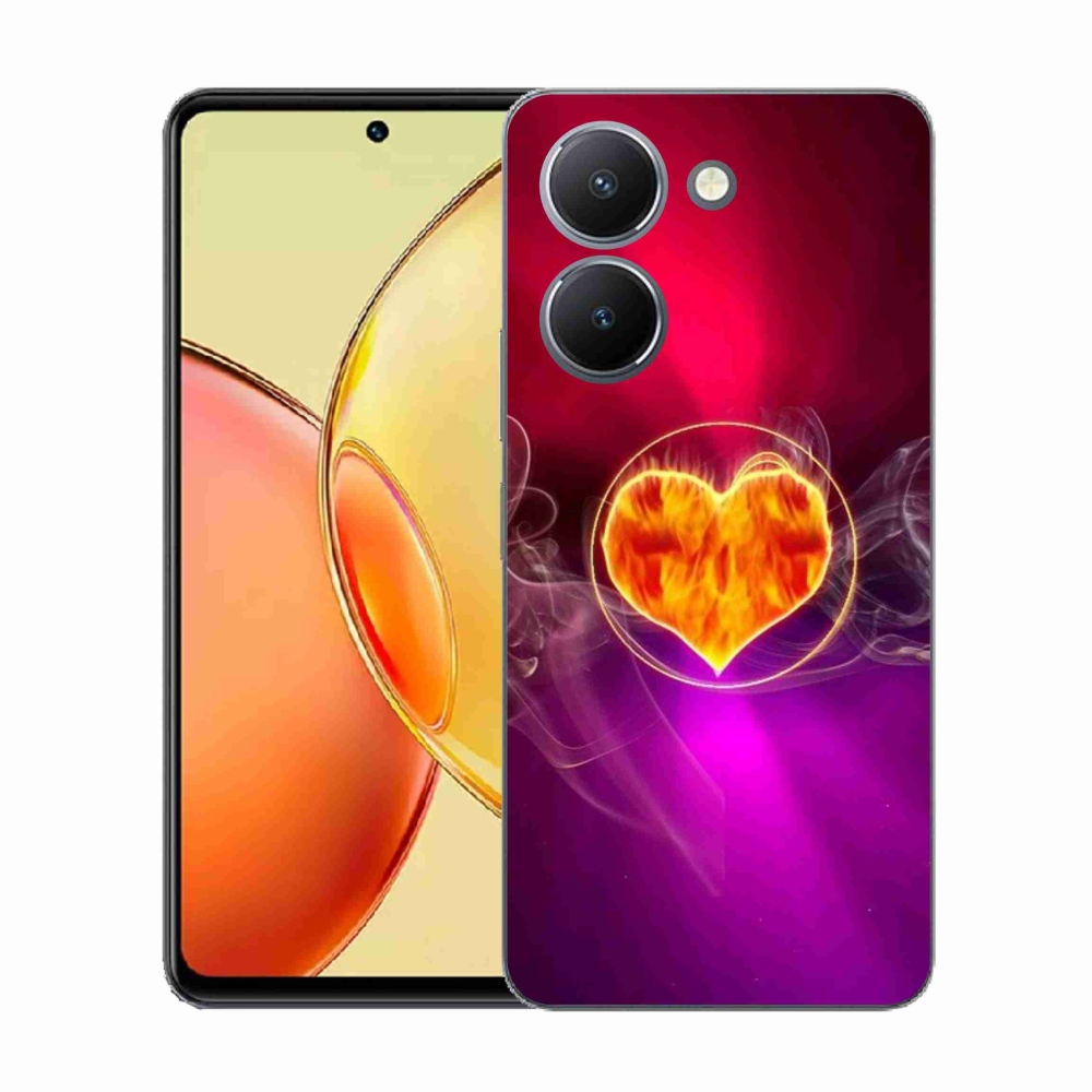 Gélový kryt mmCase na Vivo Y36 - ohnivé srdce