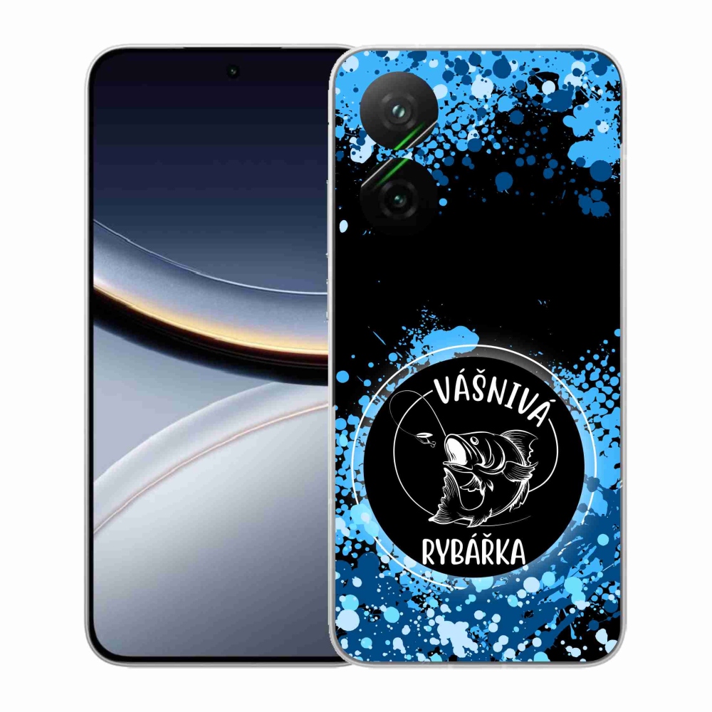 Gélový kryt mmCase na Xiaomi Poco F7 5G - vášnivá rybárka čierne pozadie