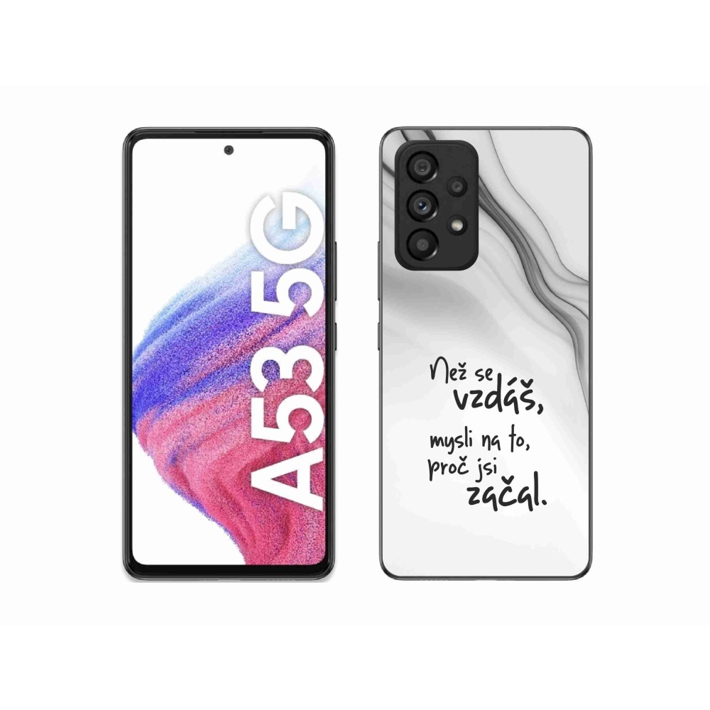 Gélový kryt mmCase na Samsung Galaxy A53 5G - citát 2 biele pozadie