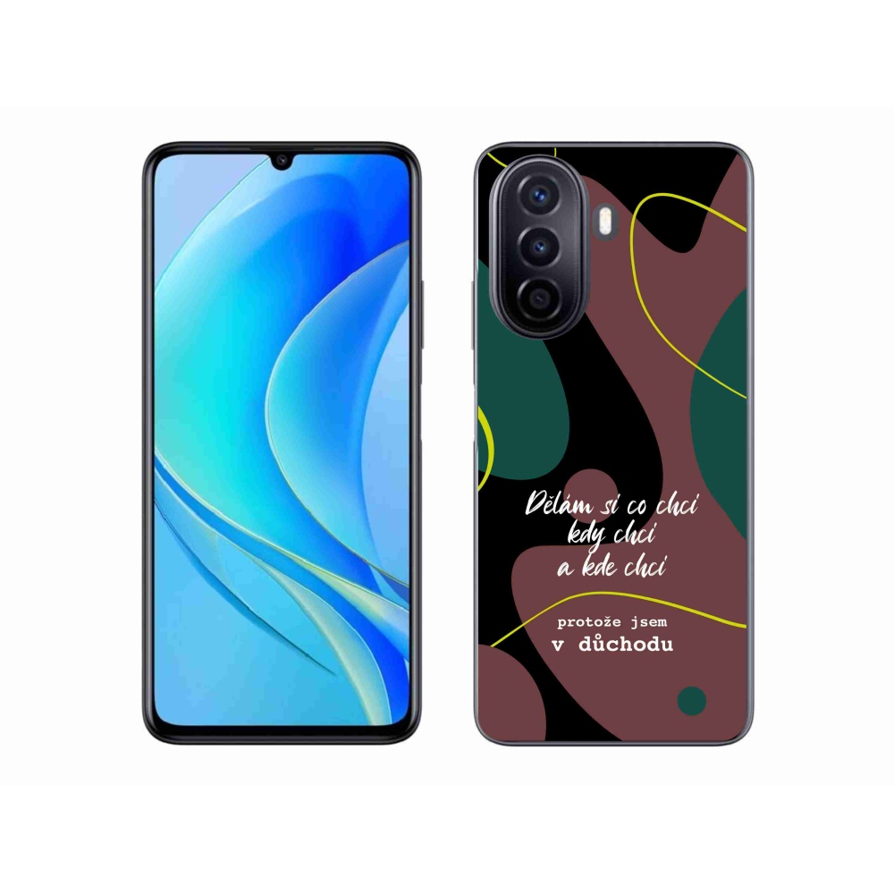 Gélový kryt mmCase na Huawei Nova Y70 - vtipný text 10 čierne pozadie